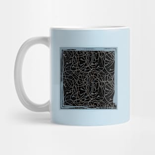 Abstraction with doodles in blue pastel frame Mug